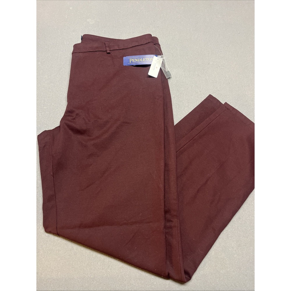 PENDLETON Pants Womens 14 Flat Front Maroon‎